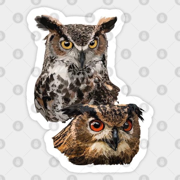 American Owl and Eagle Owl Sticker by obscurite